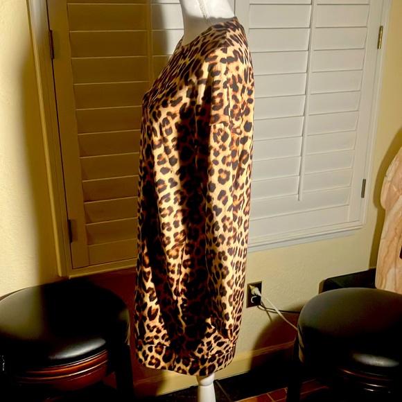 🐅🖤Coco & Shay Chita Print Long Sleeve Tunic Dress W/ Banded Hemline Size Large - Picture 4 of 5